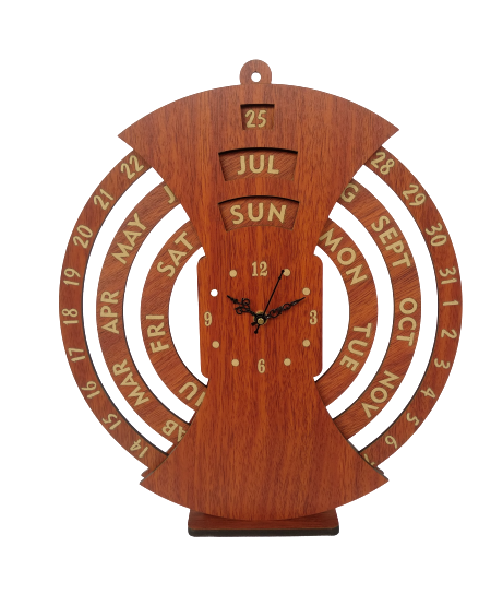 Lifetime Wooden Calendar With Clock 