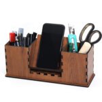 wooden desk pen stand