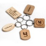 Wooden photo engraving keychain