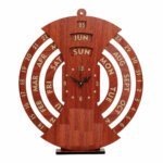 Wooden Calendar With Clock