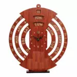 Wooden Calendar With Clock